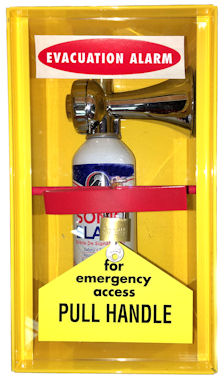 Emergency Air Horn with Sign and Bracket