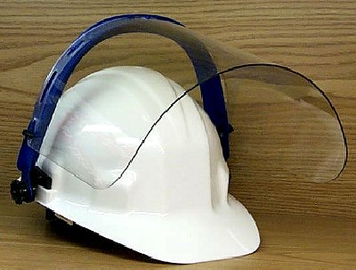 Bracket on hat with Faceshield