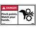 DANGER PINCH POINTS WATCH YOUR HANDS w/ GRAPHIC