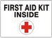 FIRST AID KIT INSIDE LABEL w/ Red Cross