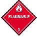 FLAMMABLE DOT CLASS 3 PLACARD