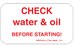 CHECK  WATER & OIL  BEFORE STARTING