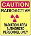 RADIOACTIVE , RADIATION AREA SIGN