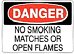 NO SMOKING MATCHES OR OPEN FLAMES